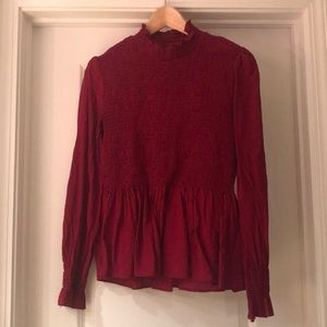 Mock neck long sleeve top